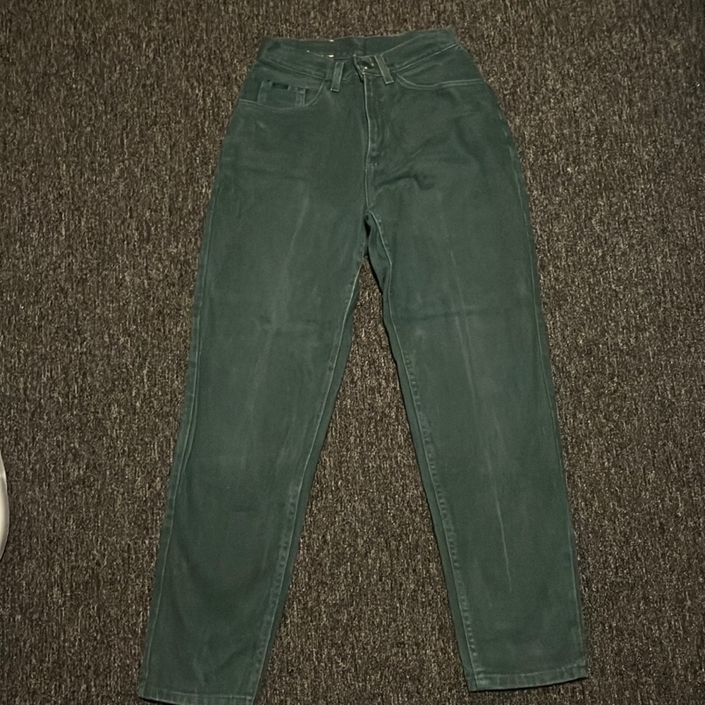 Vintage teal high rise jeans. Size 39.